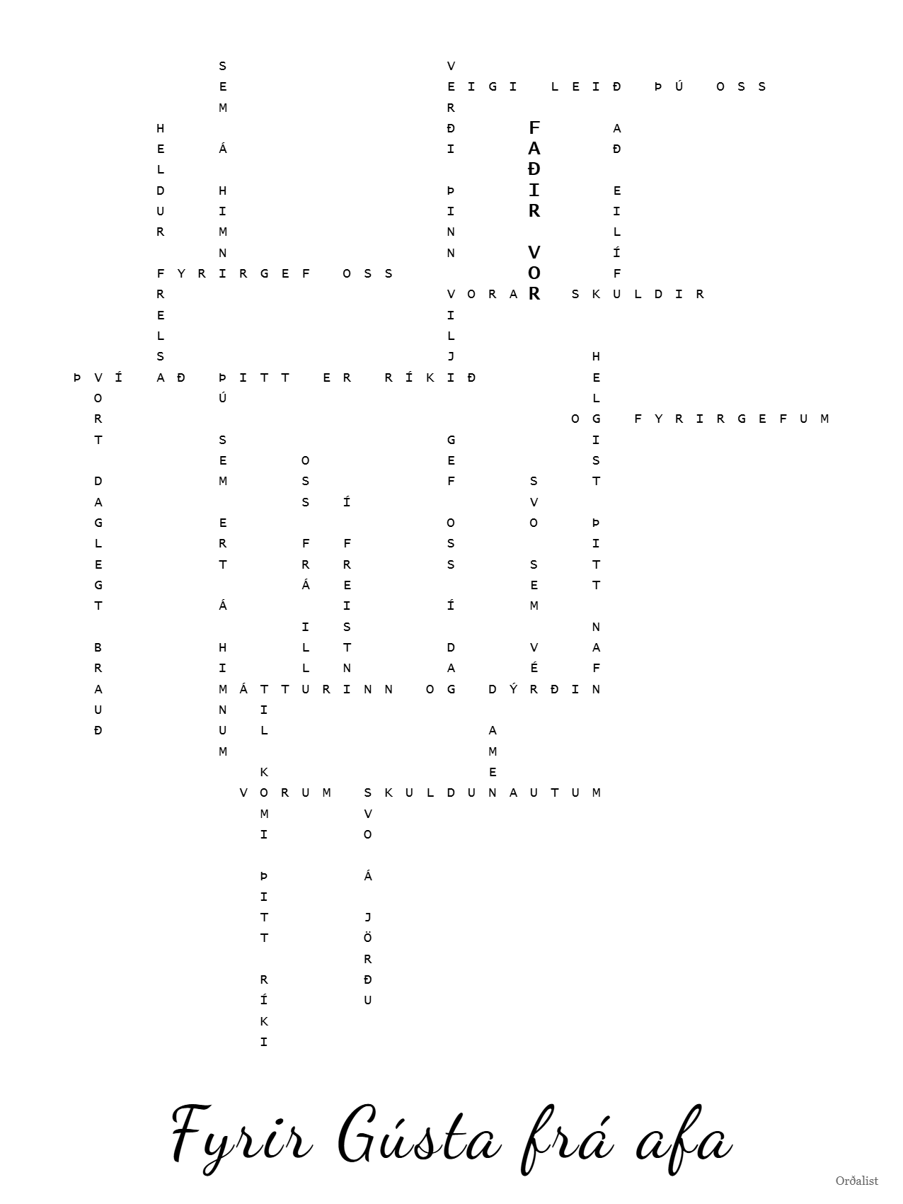 Fyrir Gústa frá afa