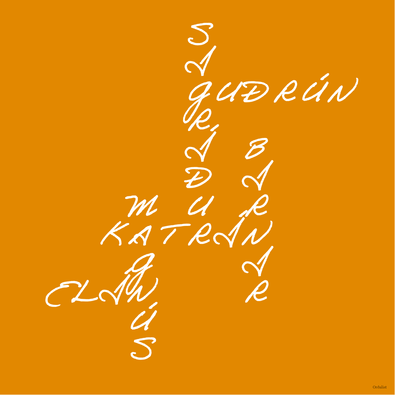 hvítur og appelsínugulur